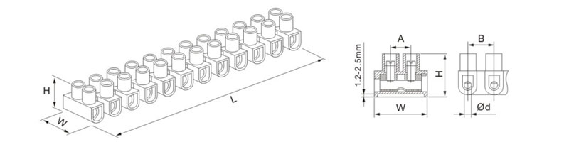 Drawings of U-TYPE Terminal Blocks Drawings of U-TYPE Terminal Blocks